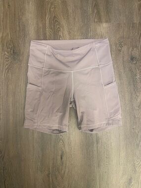 lululemon athletica Soft Lavender High-Rise Bike Shorts with Pockets